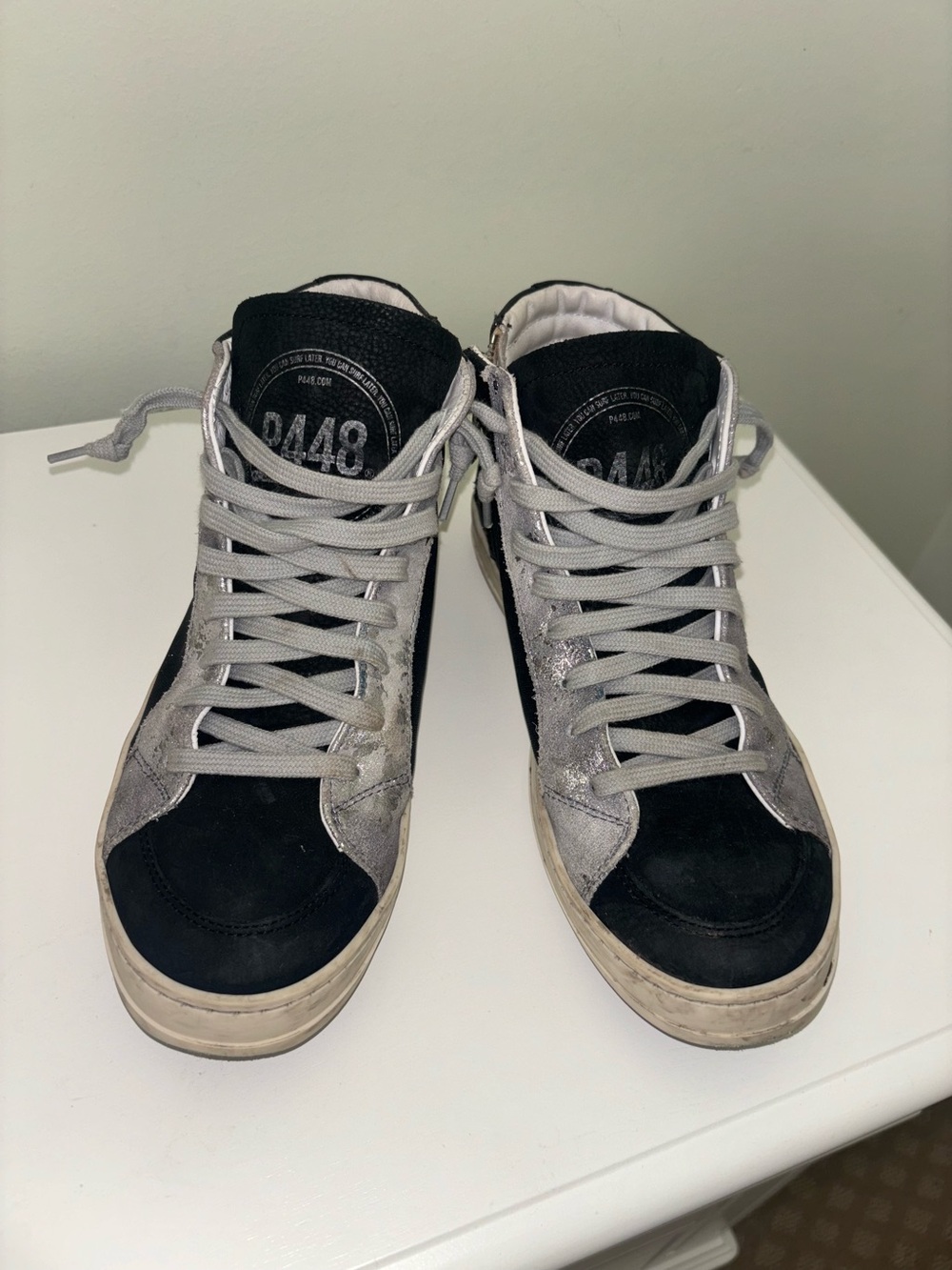 P448 High-Top Sneakers - Black & Silver